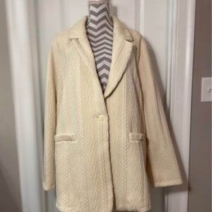 BOYNE VALLEY WEAVERS Handcrafted in Ireland 100% Merino Wool Cream Cable…